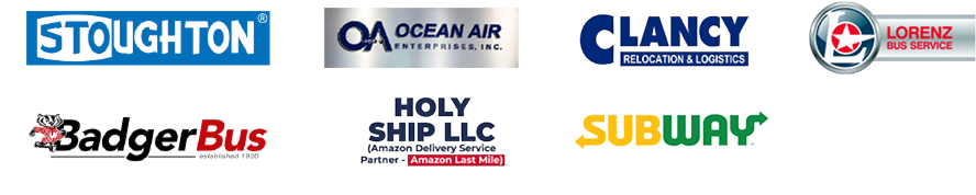 Stoughton.
Ocean Air.
Clancy Relocation and Logistics.
Lorenz Bus Service.
Badger Bus.
Holy Ship.
Subway.